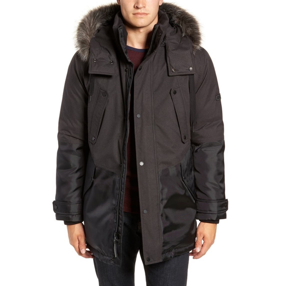 Marc New York Maxfield Faux Fur Trim Parka XL